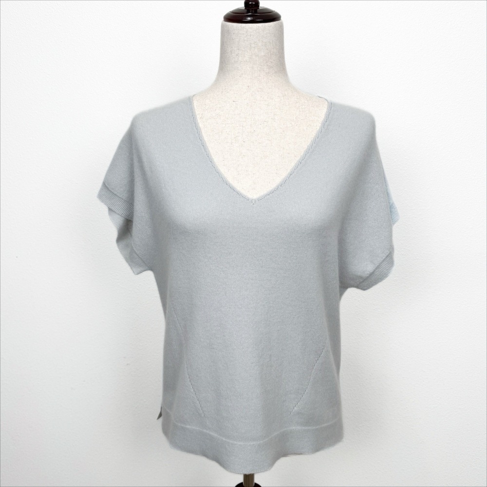 Poetry Sweater Womens Small Blue 100% Cashmere Neutral Minimalist‎ Quiet Luxury